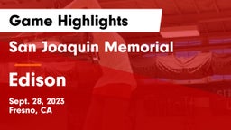 San Joaquin Memorial  vs Edison  Game Highlights - Sept. 28, 2023