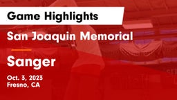 San Joaquin Memorial  vs Sanger  Game Highlights - Oct. 3, 2023