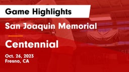 San Joaquin Memorial  vs Centennial  Game Highlights - Oct. 26, 2023