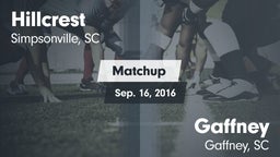 Matchup: Hillcrest vs. Gaffney  2016