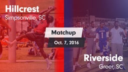 Matchup: Hillcrest vs. Riverside  2016