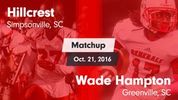 Matchup: Hillcrest vs. Wade Hampton  2016