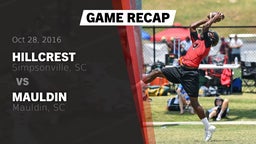 Recap: Hillcrest  vs. Mauldin  2016