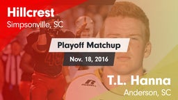 Matchup: Hillcrest vs. T.L. Hanna  2016