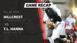 Recap: Hillcrest  vs. T.L. Hanna  2016