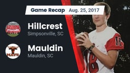 Recap: Hillcrest  vs. Mauldin  2017