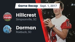 Recap: Hillcrest  vs. Dorman  2017