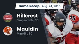 Recap: Hillcrest  vs. Mauldin  2018