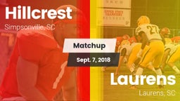 Matchup: Hillcrest vs. Laurens  2018