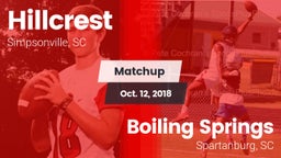 Matchup: Hillcrest vs. Boiling Springs  2018