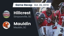 Recap: Hillcrest  vs. Mauldin  2018