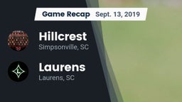 Recap: Hillcrest  vs. Laurens  2019