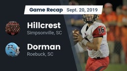 Recap: Hillcrest  vs. Dorman  2019