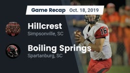 Recap: Hillcrest  vs. Boiling Springs  2019