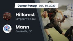Recap: Hillcrest  vs. Mann  2020
