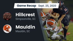 Recap: Hillcrest  vs. Mauldin  2020