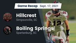 Recap: Hillcrest  vs. Boiling Springs  2021