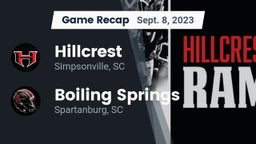 Recap: Hillcrest  vs. Boiling Springs  2023
