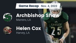 Recap: Archbishop Shaw  vs. Helen Cox  2022