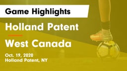 Holland Patent  vs West Canada Game Highlights - Oct. 19, 2020