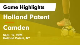Holland Patent  vs Camden  Game Highlights - Sept. 12, 2023