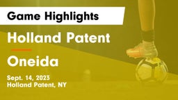 Holland Patent  vs Oneida  Game Highlights - Sept. 14, 2023