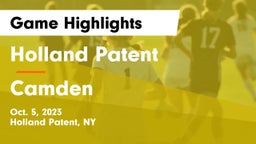 Holland Patent  vs Camden  Game Highlights - Oct. 5, 2023