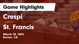 Crespi  vs St. Francis  Game Highlights - March 20, 2024