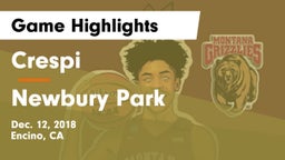 Crespi  vs Newbury Park  Game Highlights - Dec. 12, 2018