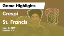 Crespi  vs St. Francis  Game Highlights - Jan. 9, 2019