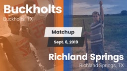 Matchup: Buckholts vs. Richland Springs  2019