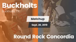 Matchup: Buckholts vs. Round Rock Concordia 2019