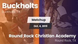 Matchup: Buckholts vs. Round Rock Christian Academy  2019