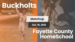 Matchup: Buckholts vs. Fayette County HomeSchool 2019