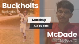 Matchup: Buckholts vs. McDade  2019