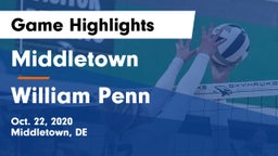 Middletown  vs William Penn  Game Highlights - Oct. 22, 2020