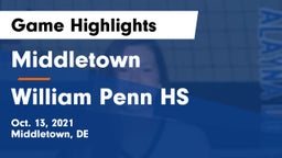 Middletown  vs William Penn HS Game Highlights - Oct. 13, 2021