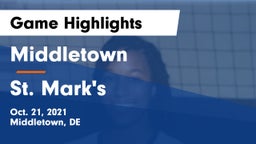 Middletown  vs St. Mark's  Game Highlights - Oct. 21, 2021