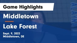 Middletown  vs Lake Forest  Game Highlights - Sept. 9, 2022