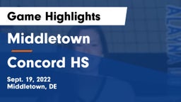 Middletown  vs Concord HS Game Highlights - Sept. 19, 2022