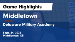 Middletown  vs Delaware Military Academy  Game Highlights - Sept. 24, 2022