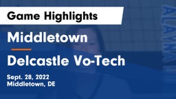 Middletown  vs Delcastle Vo-Tech  Game Highlights - Sept. 28, 2022