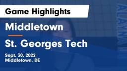 Middletown  vs St. Georges Tech  Game Highlights - Sept. 30, 2022
