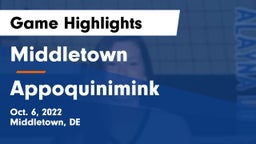 Middletown  vs Appoquinimink  Game Highlights - Oct. 6, 2022