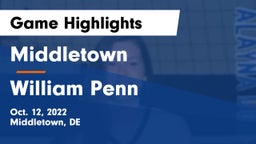 Middletown  vs William Penn  Game Highlights - Oct. 12, 2022