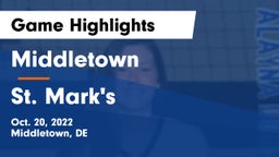 Middletown  vs St. Mark's  Game Highlights - Oct. 20, 2022