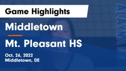 Middletown  vs Mt. Pleasant HS Game Highlights - Oct. 26, 2022