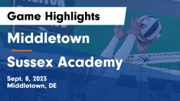 Middletown  vs Sussex Academy Game Highlights - Sept. 8, 2023