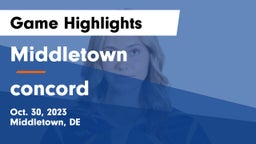 Middletown  vs concord Game Highlights - Oct. 30, 2023