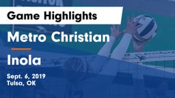 Metro Christian  vs Inola  Game Highlights - Sept. 6, 2019
